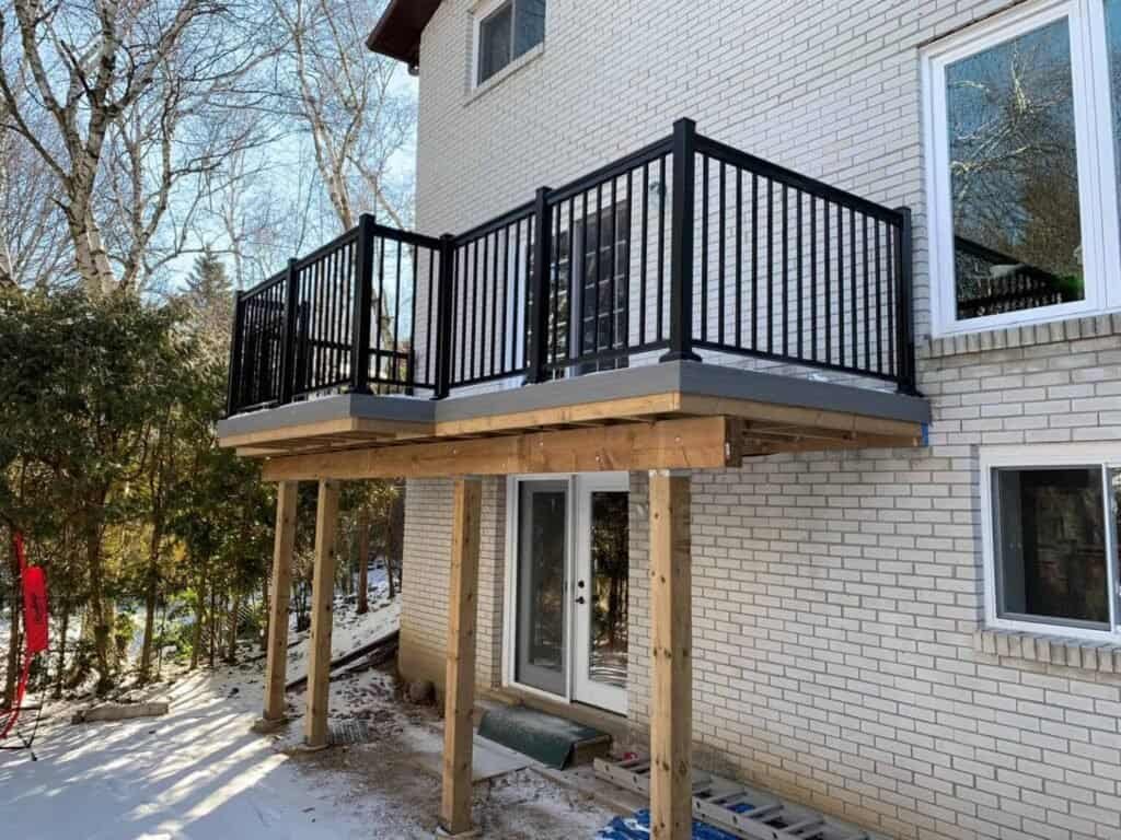 Damaged balcony railing requiring repair