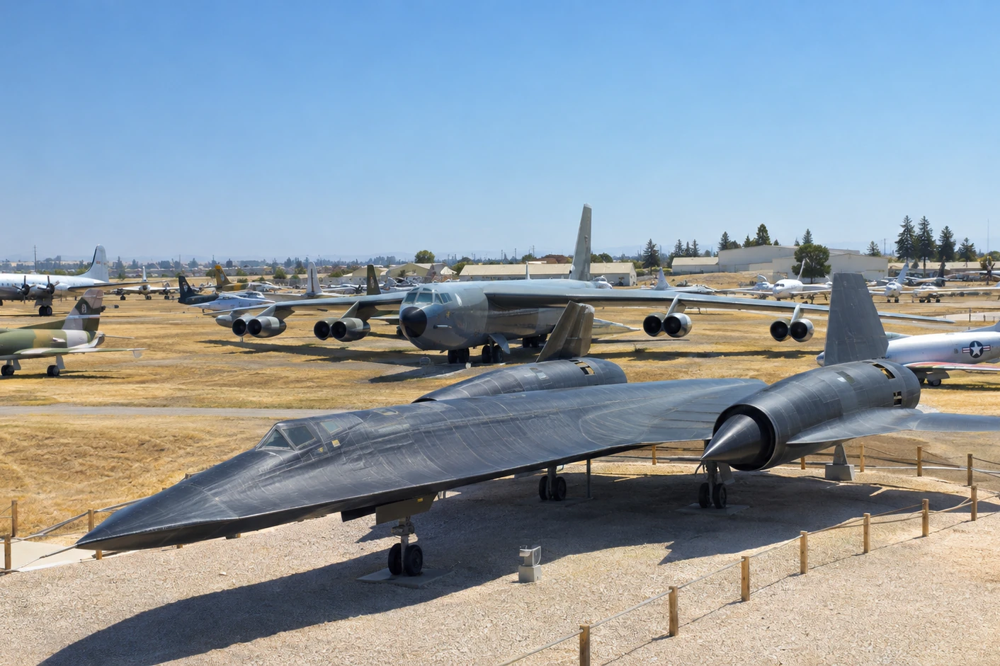 Aircraft collection at the Castle Air Museum on the former air force base in Atwater, California