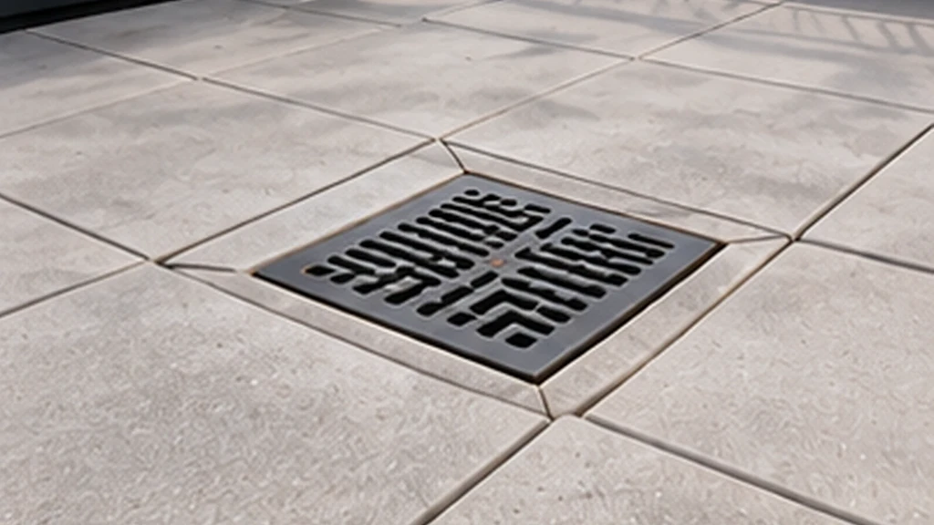 New pavers cut and set level around the terrace drain grate in Concord