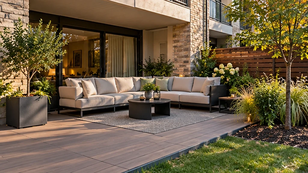 Composite deck and new privacy fence at the same ground-floor unit in Oakland