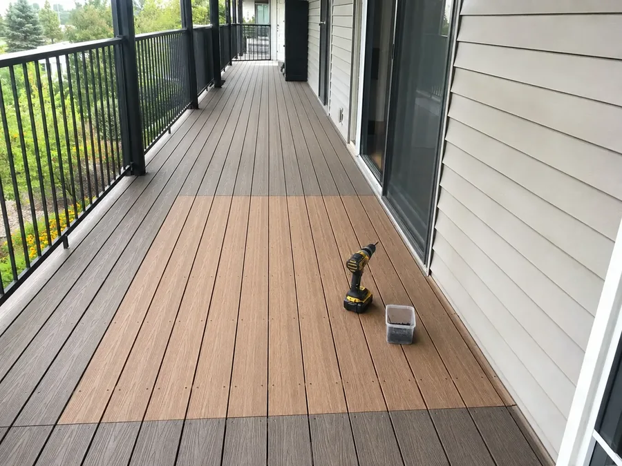 Commercial balcony repair in progress