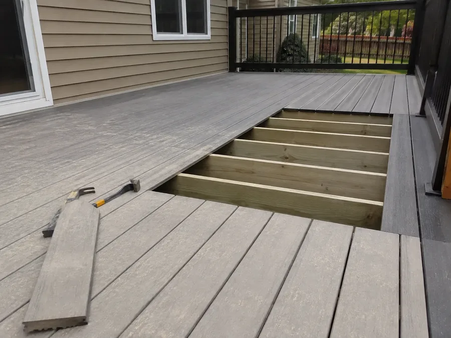 Composite deck board replacement