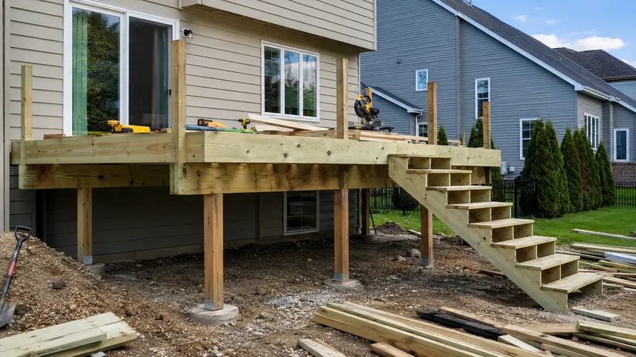 Commercial deck installation detail