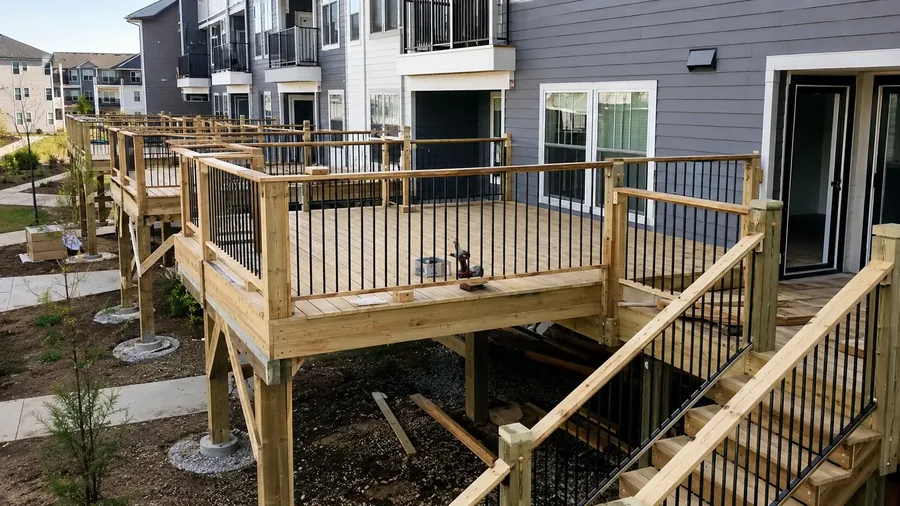 Commercial deck installation detail