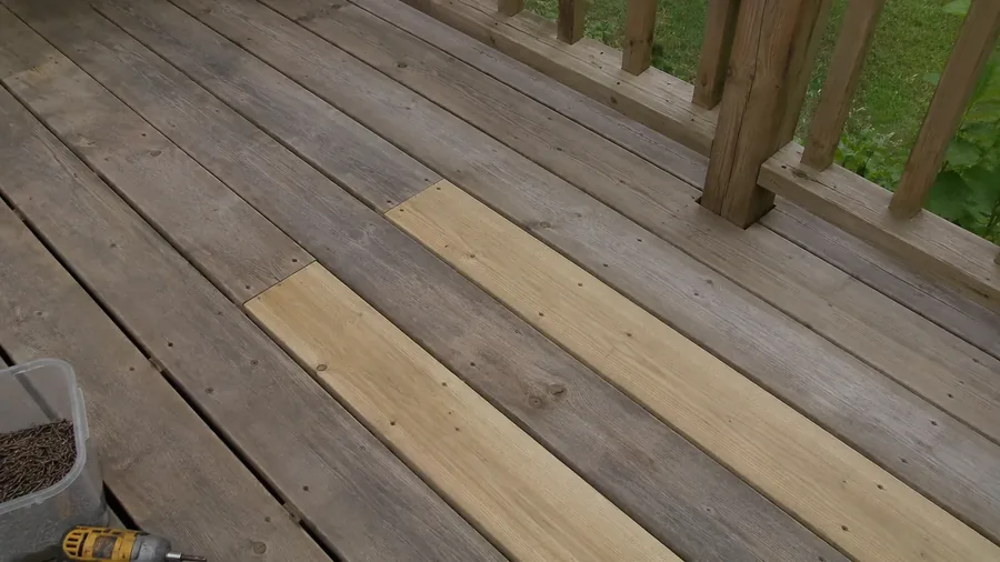 Commercial deck repair in progress
