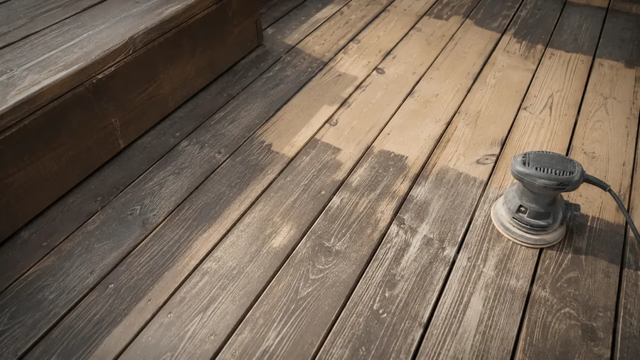 Commercial deck repair in progress