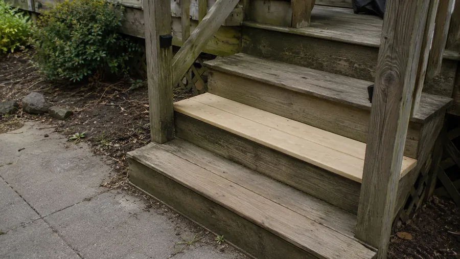 Commercial deck stair construction