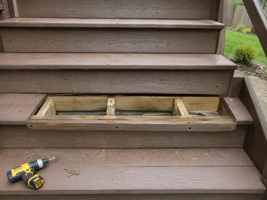 Commercial deck stair construction