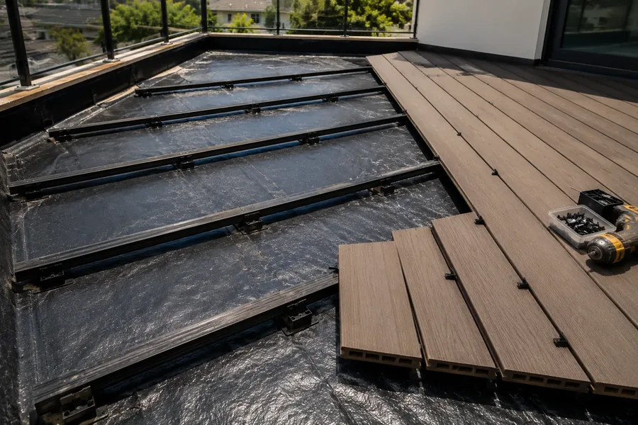 Commercial deck waterproofing
