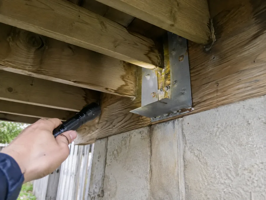 Exterior elevated element inspection in progress