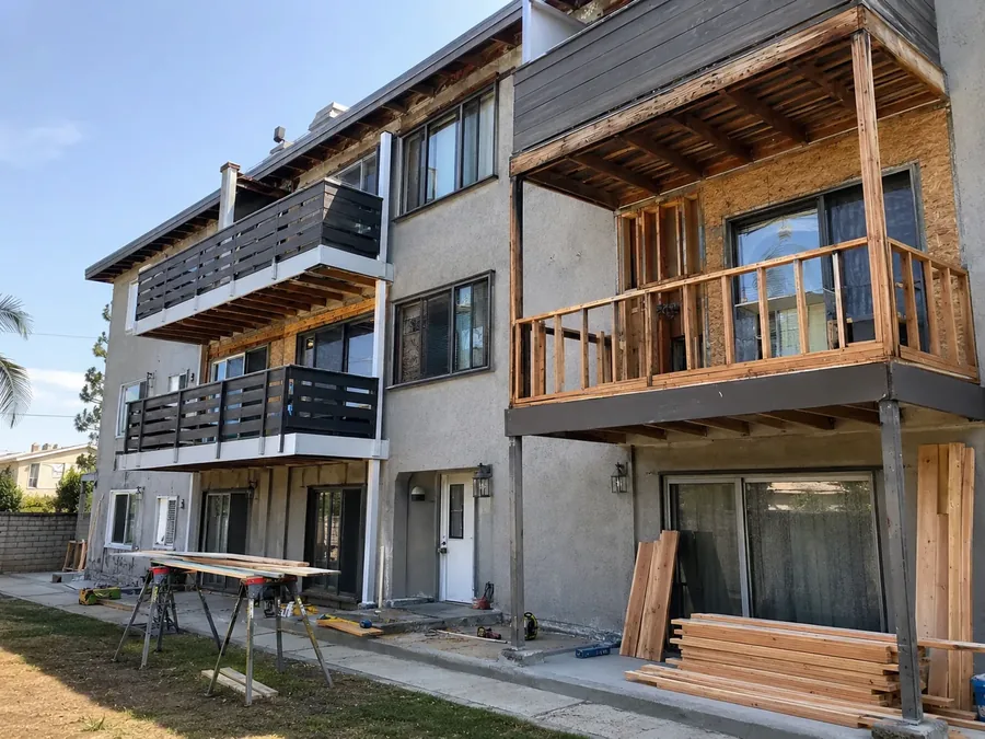 Commercial deck and balcony renovation in progress