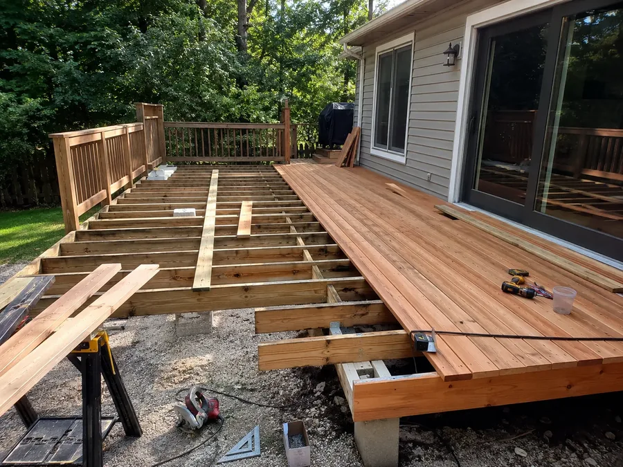 Commercial deck and balcony renovation in progress