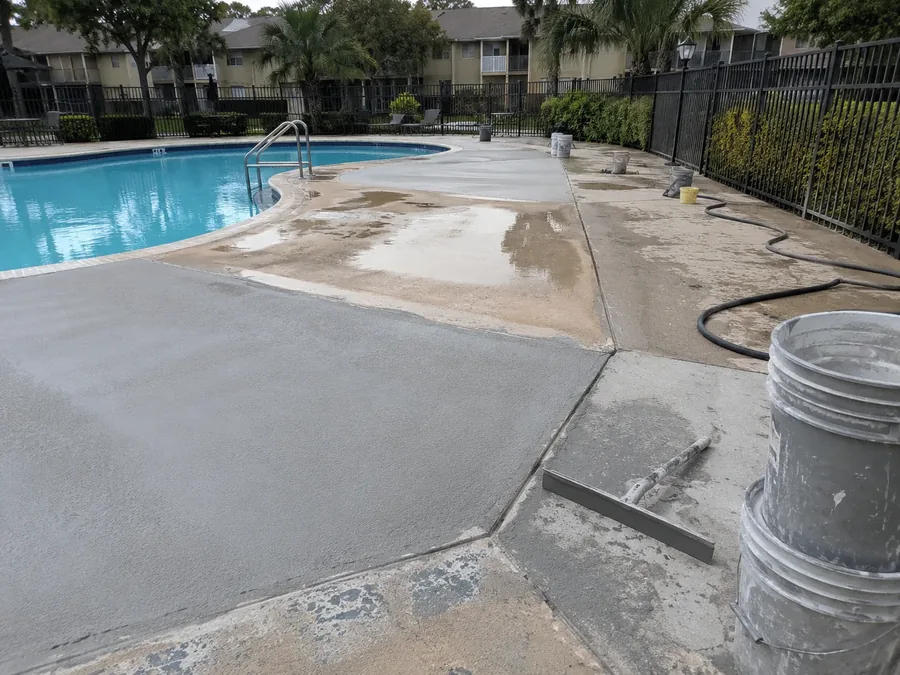 Commercial deck and balcony renovation in progress