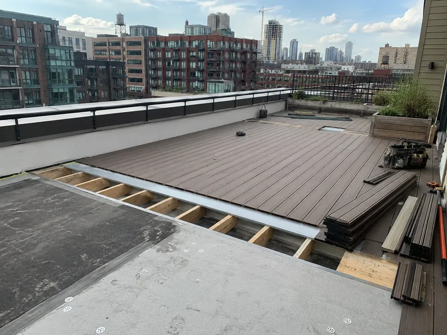 Commercial deck and balcony renovation in progress