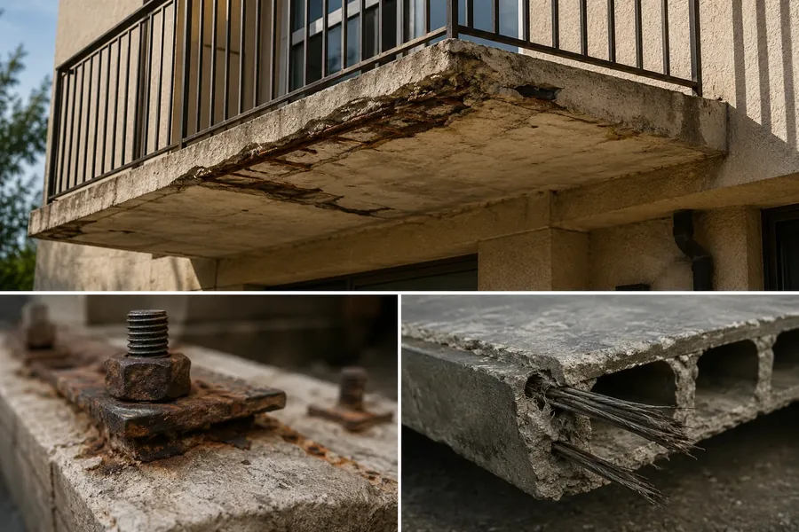 Structural assessment of a commercial balcony