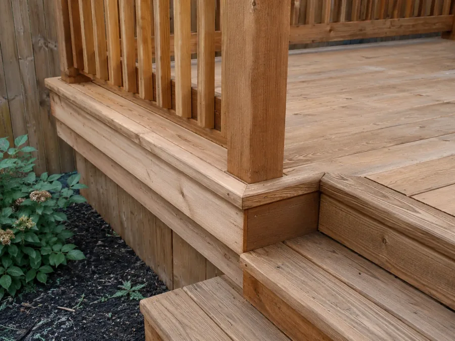 Commercial wood deck installation