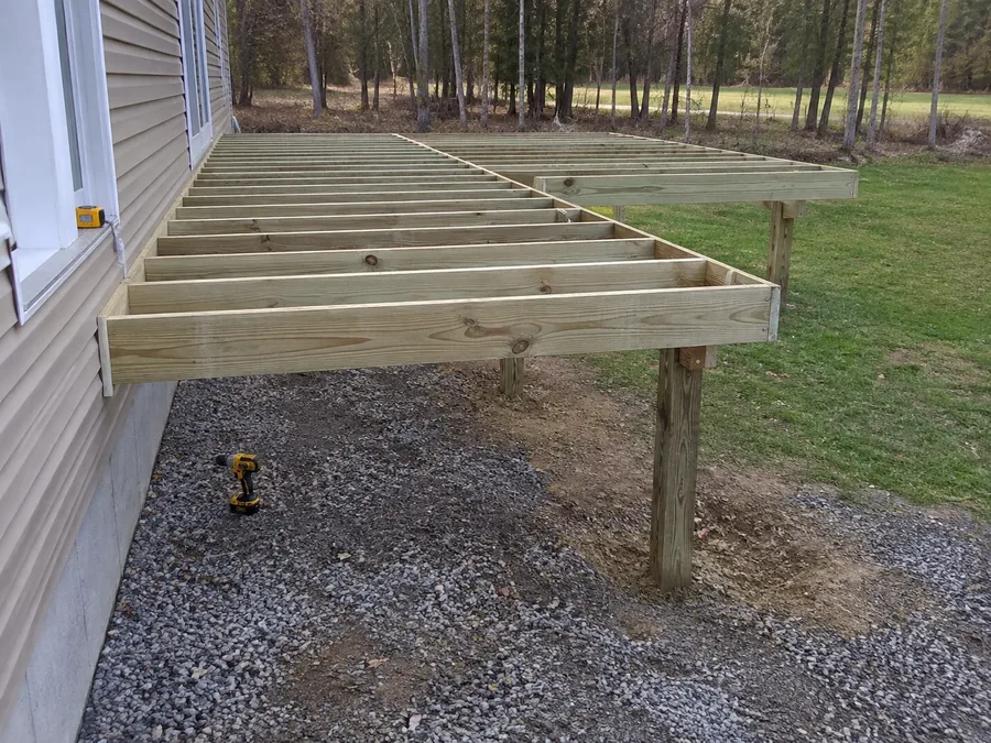 Commercial wood deck installation