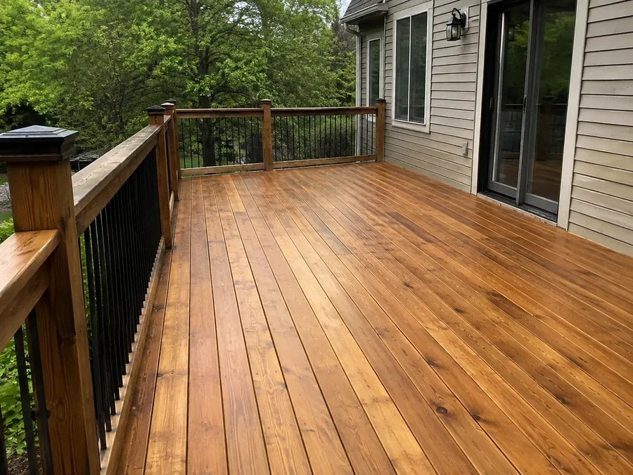 Commercial wood deck installation
